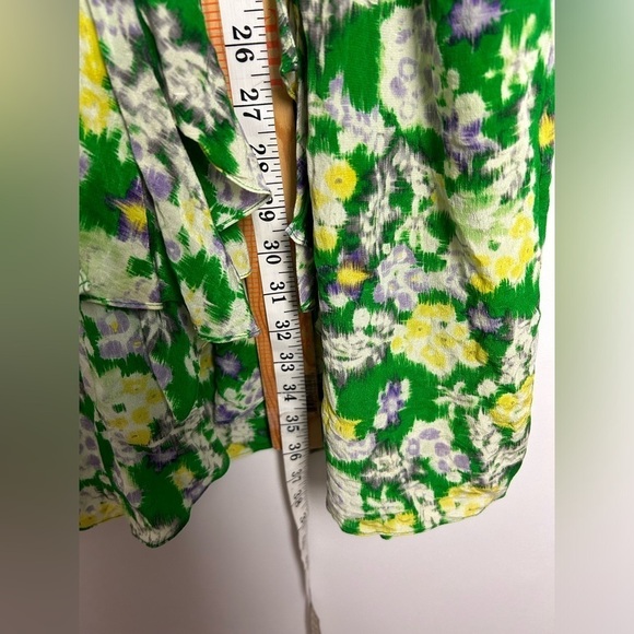 Rebecca Taylor 100% Silk Tropical Halter Mid Dress old money classic Sz 0 - Picture 11 of 12